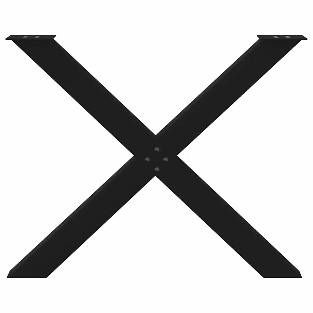 Gambe per tavolo da pranzo a forma di X 2 pz nere 90x(72-73) cm in acciaio 4012984