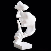 Pensieri di Ora Silenzio è Oro, immagini astratte del volto, moderne e semplici decorazioni in resina, sculture figurative creative per casa, studio, decorazione per biblioteca e sala di lettura