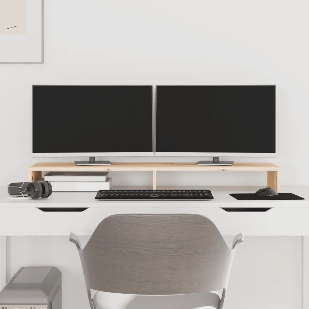 Supporto per Monitor 100x27x10 cm in Legno Massello di Pino 813949