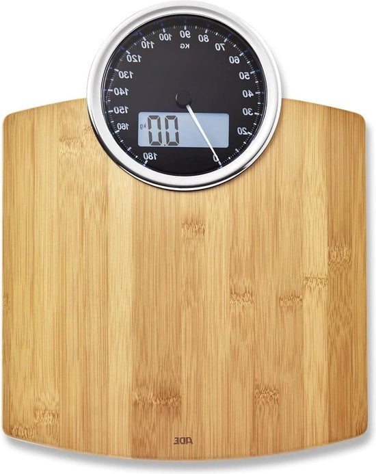 Ponderosimetro - Ponderosimetro per Persone Luna Be 1719 per Bagno e Casa - Misura Elettronica e Analoga - Capacità di 180 Kg - Inclusa Batteria - Colore Miele
