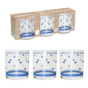 AVIO TRIS DI BICCHIERI PER ACQUA CON DESIGN A CUORICINI BLU