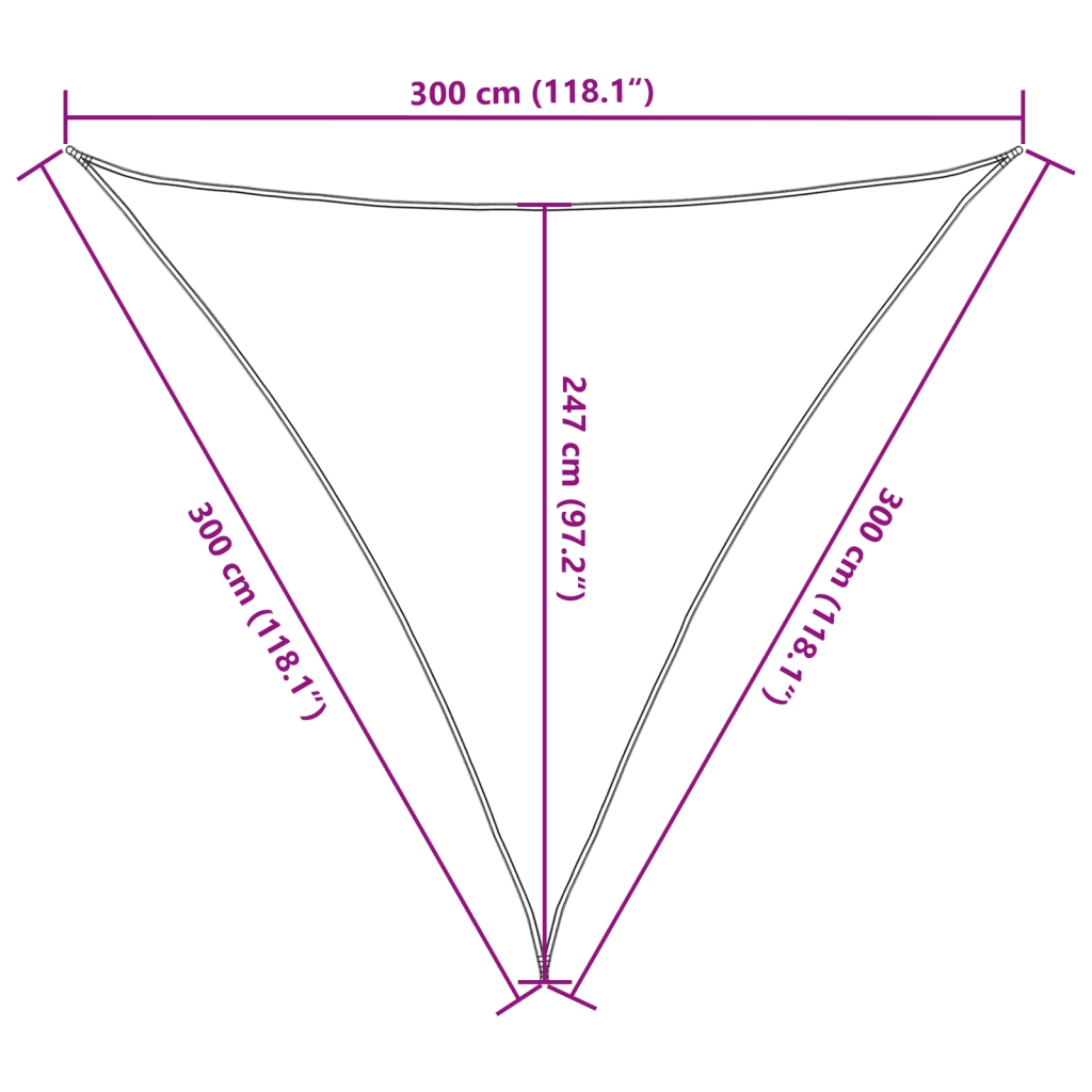 Vela Parasole 160 g/m² Bianca 3x3x3 m in HDPE 311252