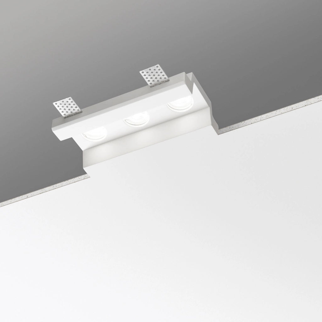 SISTEMA COMPONIBILE DA INCASSO SKILIFT BIANCO 3 LUCI ATTACCO GU10 MINI 20X11X4,5CM
