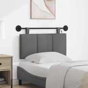 Testiera sospesa Con luce LED Grigio Scuro Tessuto 3424751