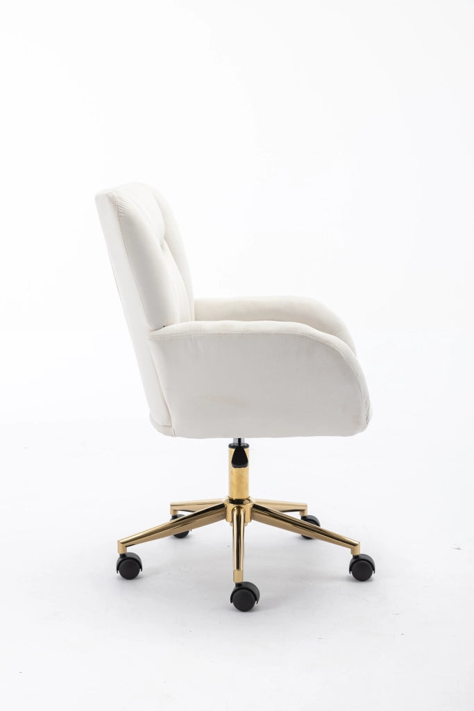 SEDIA Girevole Regolabile 64x62x92.5 cm Velluto Avorio