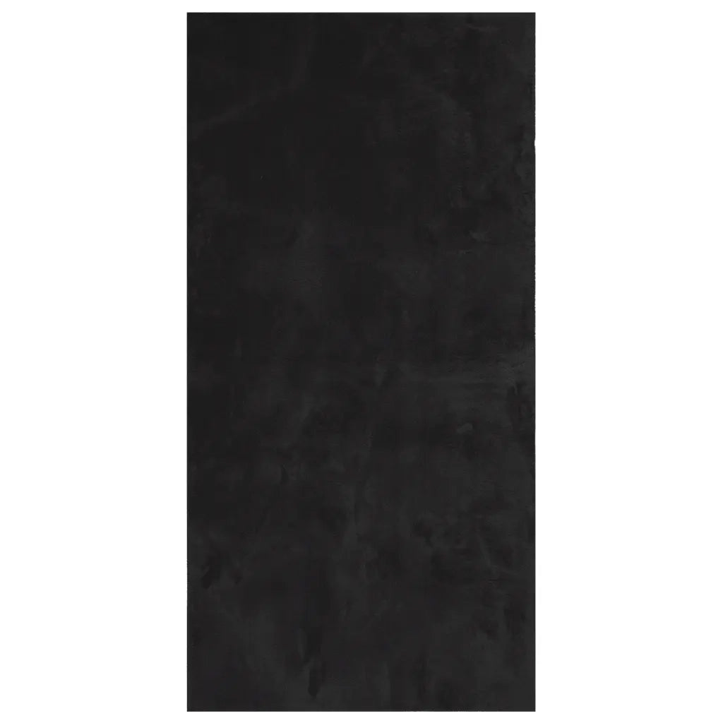 Tappeto a Pelo Corto HUARTE Morbido e Lavabile Nero 100x200cm 375112
