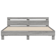 Giroletto Testiera Grigio Sonoma 180x200 cm Legno Multistrato