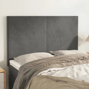 Testiera-Testata Decorativa Grigio Scuro 144x5x118/128 cm Velluto 360075