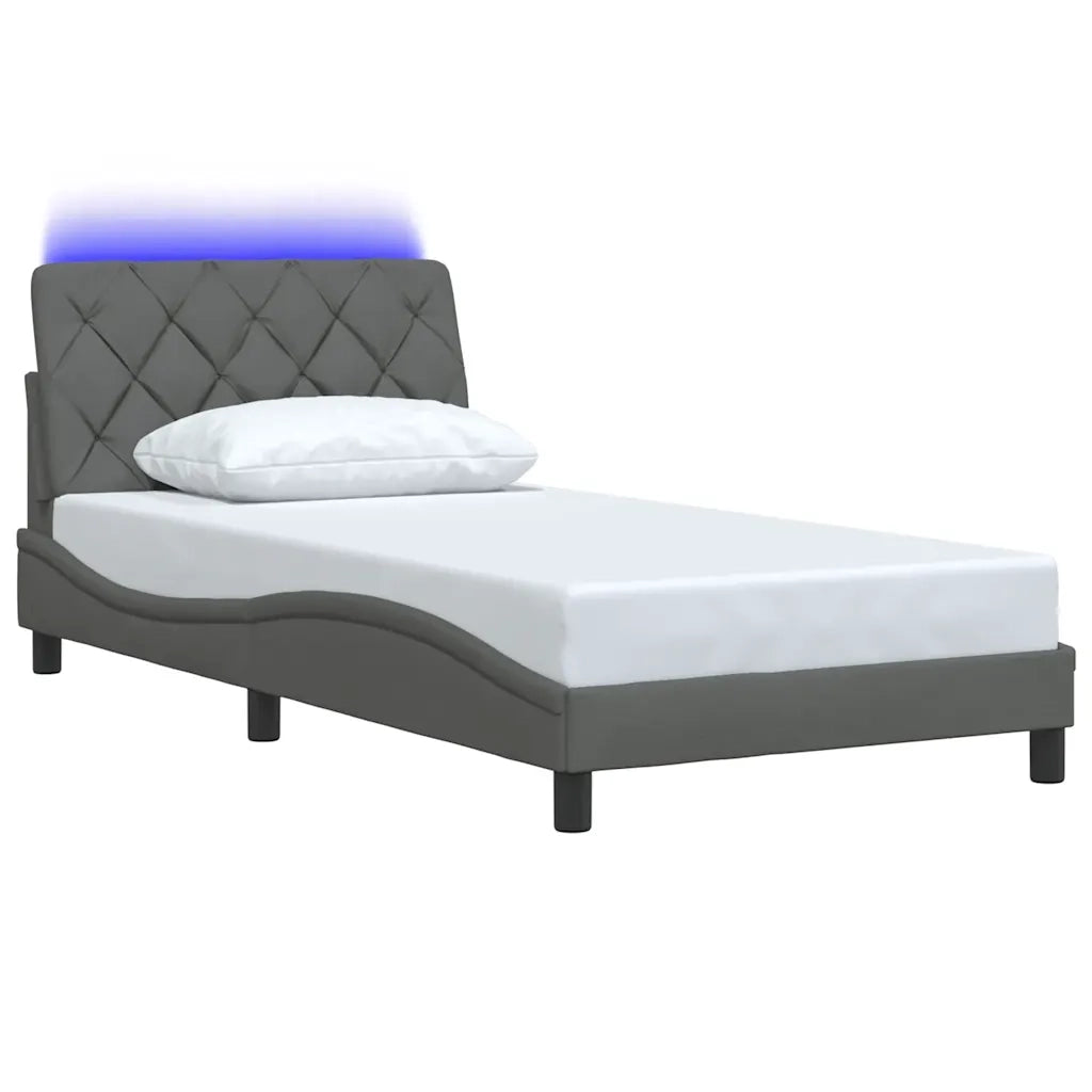 Giroletto con LED senza Materasso Grigio Scuro 100x200 cm 3310651