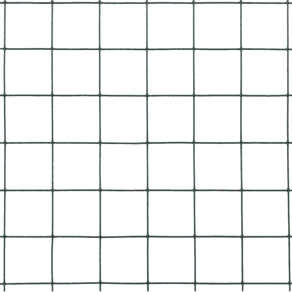 Recinzione in Rete per Pollaio in Acciaio e PVC 10x0,5 m Verde 143624