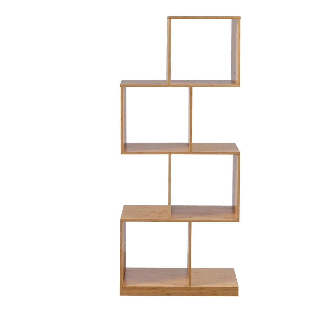 Libreria a 4 livelli in bambù 130 x 55 x 30 cm naturale 03_0008988