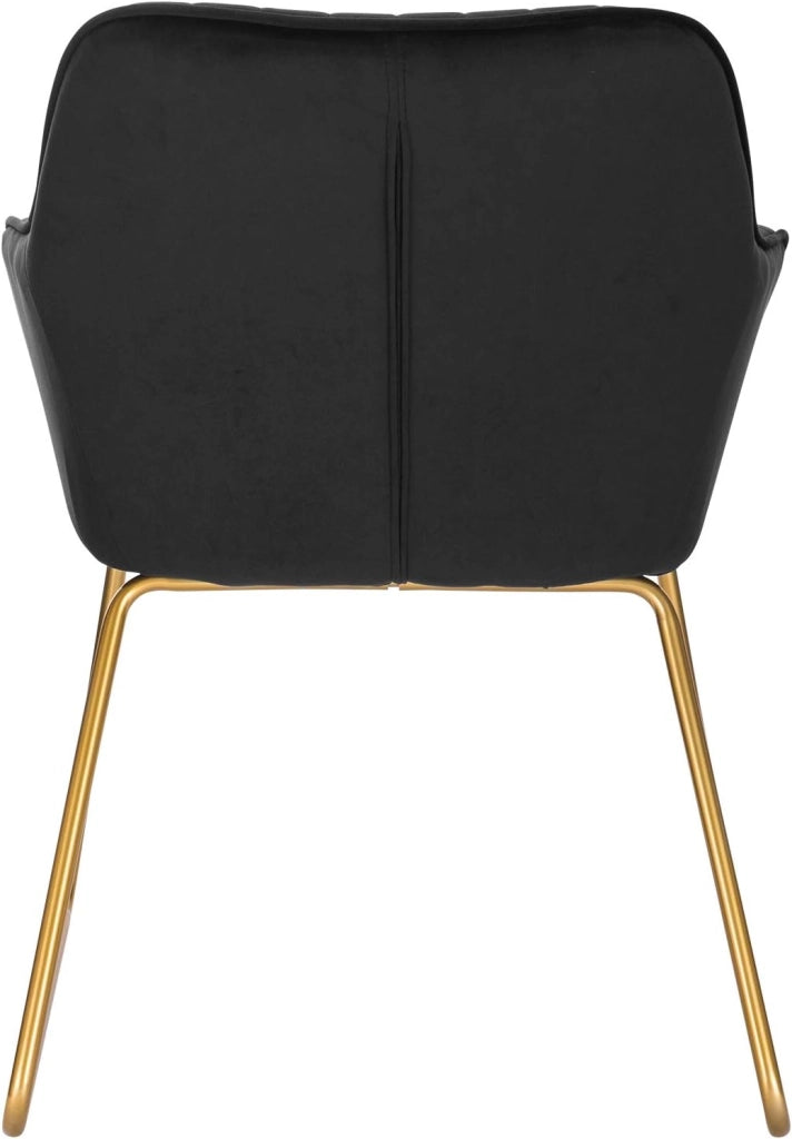 1x sedie sala da pranzo sedie cucina moderne poltroncina salotto Adatte per Sala da Pranzo, Soggiorno, Camera da Letto Estetica in Tessuto di velluto Metallo dorato Blu BH246bl-1