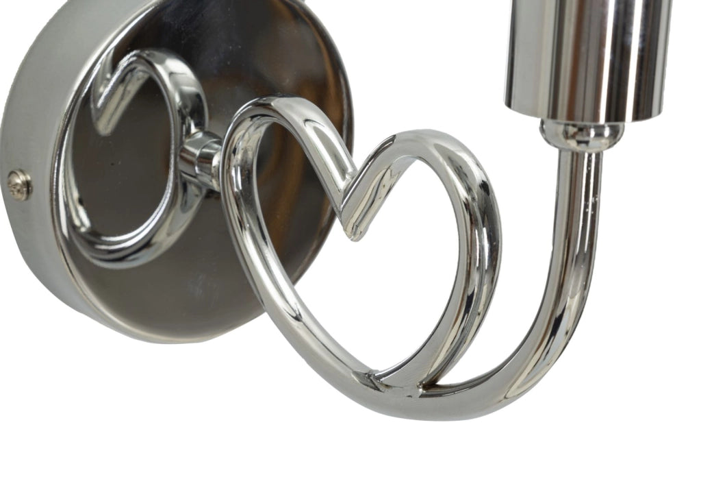 Lampada da Muro Lovy Silver 23x15x22 cm in Vetro e Ferro Argento e Bianco
