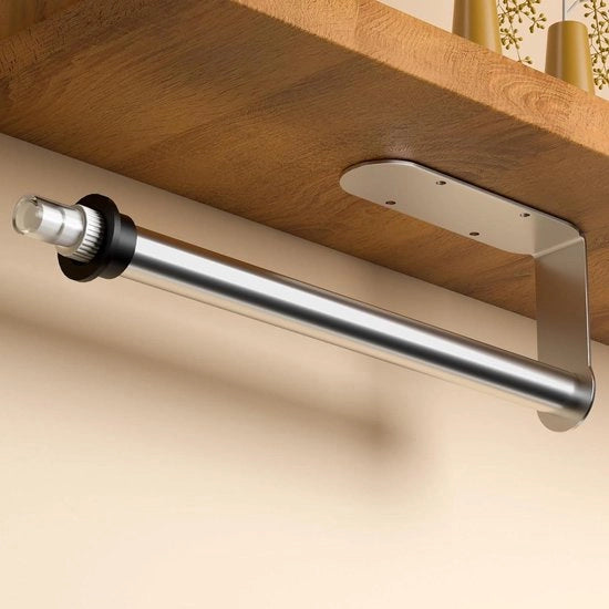 Sostegno per rotoli in cucina sotto il mobile con spruzzatore - acciaio inossidabile lucidato a specchio
