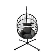 POLTRONA SOSPESA SEDIA A DONDOLO IN POLIRATTAN 108xh192 cm "AURA" DESIGN OVETTO