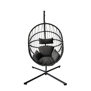 POLTRONA SOSPESA SEDIA A DONDOLO IN POLIRATTAN 108xh192 cm "AURA" DESIGN OVETTO