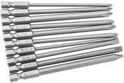 Kit di Bit per Chiave a Batteria 10 pezzi - 100mm Lunghezza Bit Magnetici per PH1, PH2 e Schlüssel
