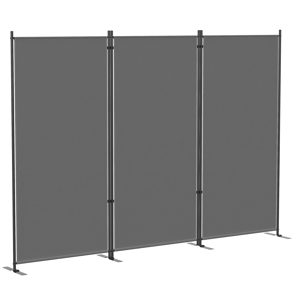 Biombo pieghevole 3 ante ¨C zephmum ¨C grigio scuro metallo 260x180 cm