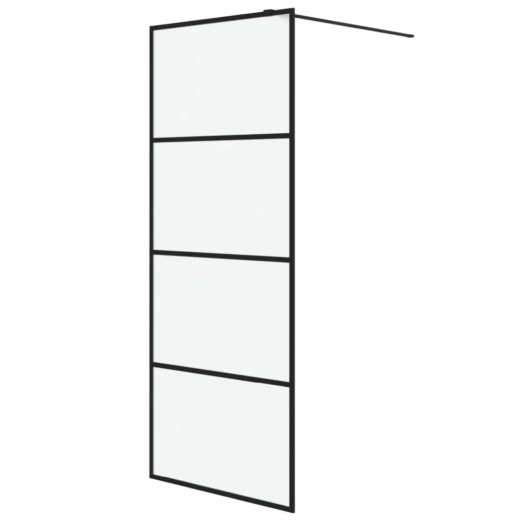 Parete Doccia Walk in Nera 80x195 cm Vetro Smerigliato ESG 152130