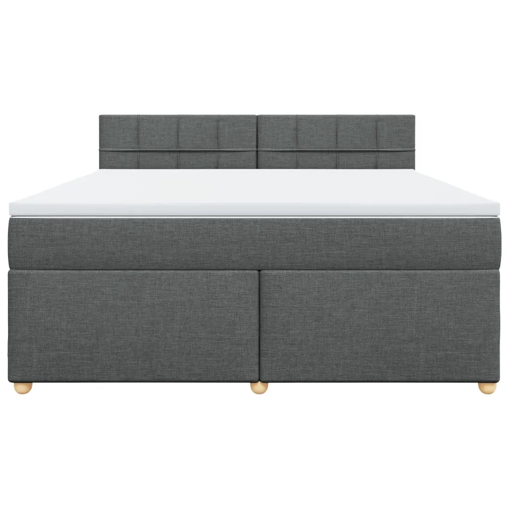 Giroletto a Molle con Materasso Grigio Scuro 180x200 cm Tessuto
