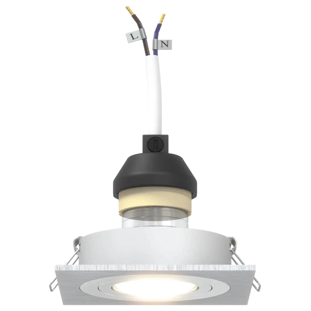 Set di 6 faretti da incasso moderni consegna facile 9 x 9 x 2 cm alluminio argento 02_0058265