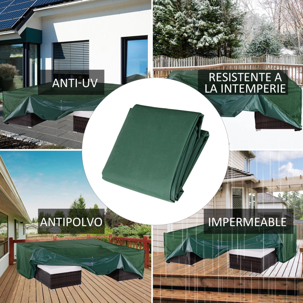 Copertura per Mobili da Giardino Impermeabile ¨C Zephmum ¨C Verde 222x155x67 cm
