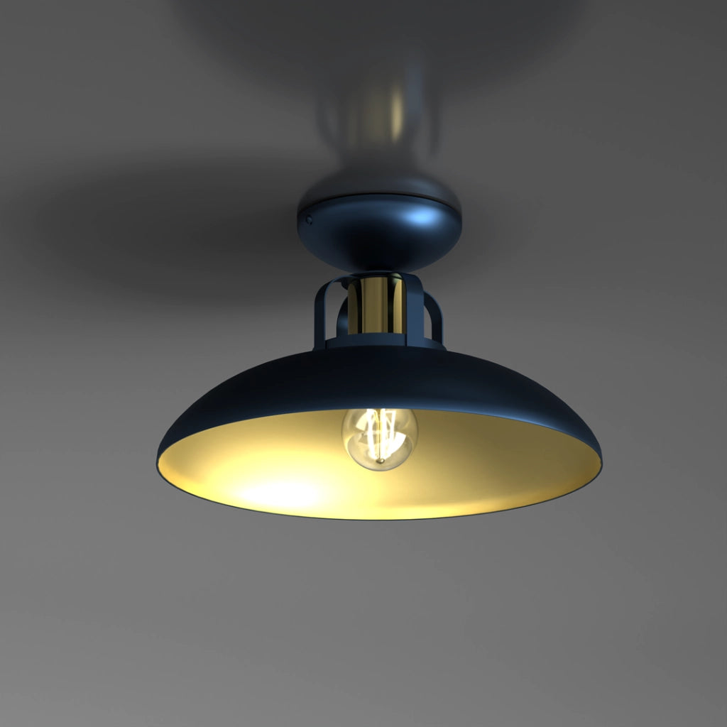 Plafoniera Milagro Felix metallo blu/oro Ø30 E27 60W
