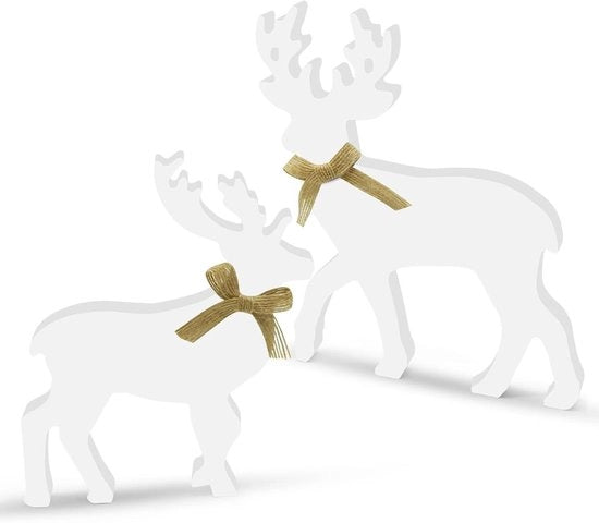 Decorazioni per Natale in Legno, Rendieri Rustici per Tavola, Decorazioni di Natale e Inverno - Inclusi 2 Pezzi.