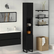 Mobile da Bagno Rovere Nero 30 x 30 x 190 cm Legno multistrato 862883