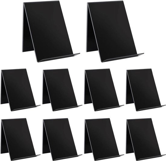 Supporto per libri in acrilico 10 pezzi - supporto per brochure 13 x 115 x 10 cm - nero