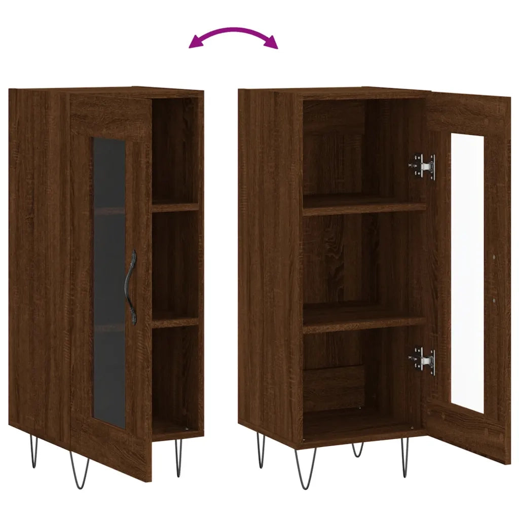 Credenza Rovere Marrone 34,5x34x90 cm in Legno Multistrato 828795