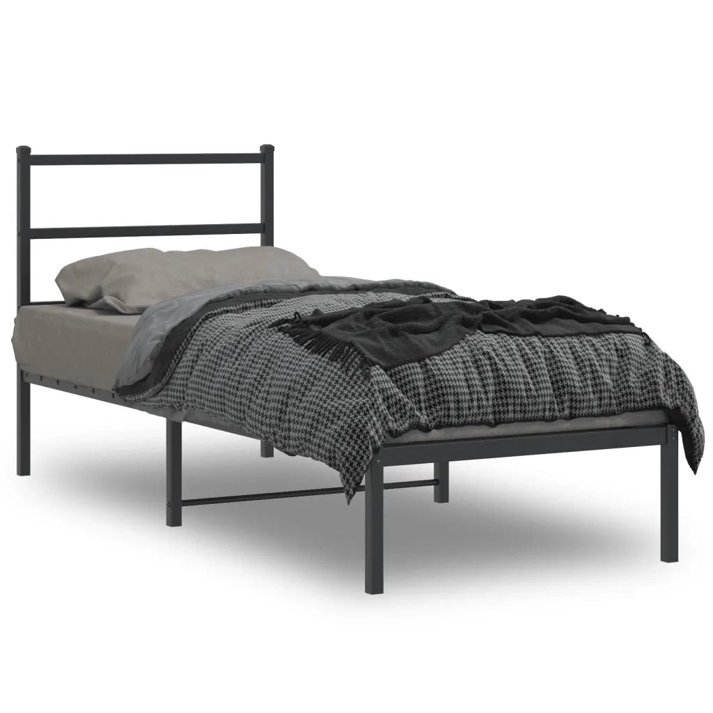 Giroletto con Testiera-Struttura Letto con testiera in Metallo Nero 75x190 cm 846033
