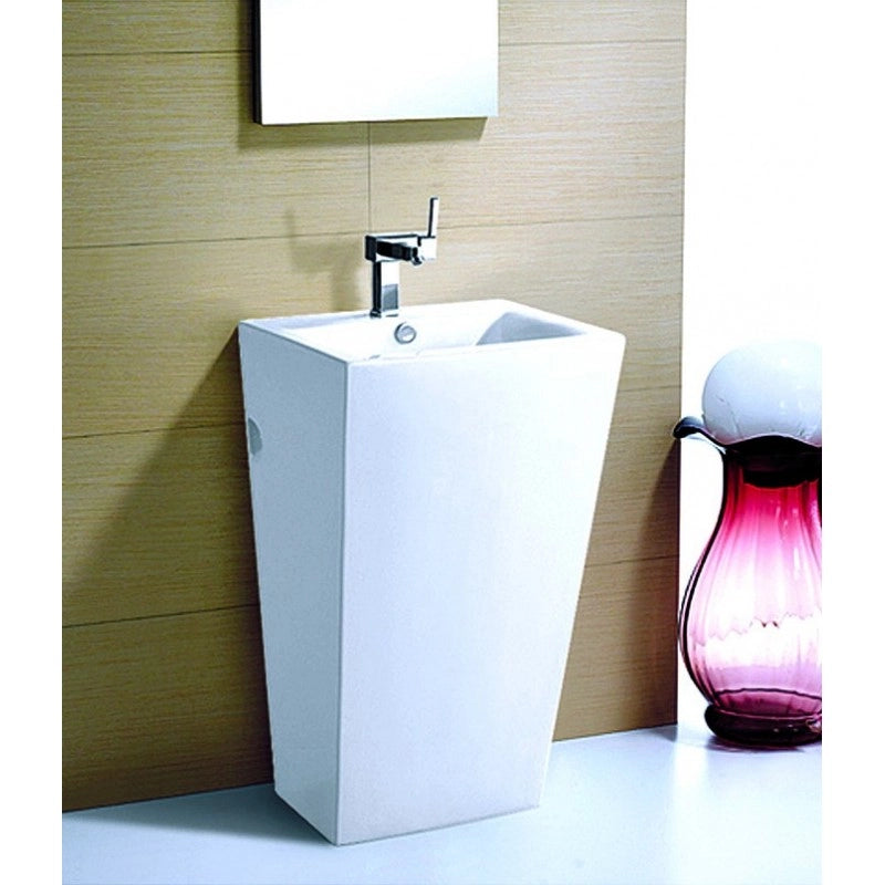 MARAIS lavabo totem rettangolare 83x44x38 cm in porcellana
