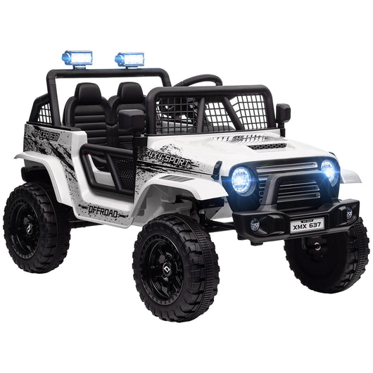 Macchina Elettrica Fuoristrada per Bambini  12V con Doppio Motore Telecomando e Luci Bianco
