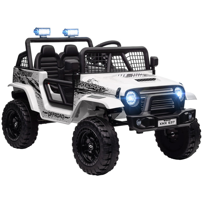 Macchina Elettrica Fuoristrada per Bambini  12V con Doppio Motore Telecomando e Luci Bianco