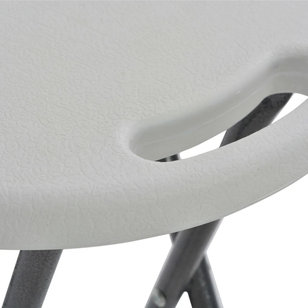 Sgabelli da Bar Pieghevoli 2 pz in HDPE e Acciaio Bianco 44562