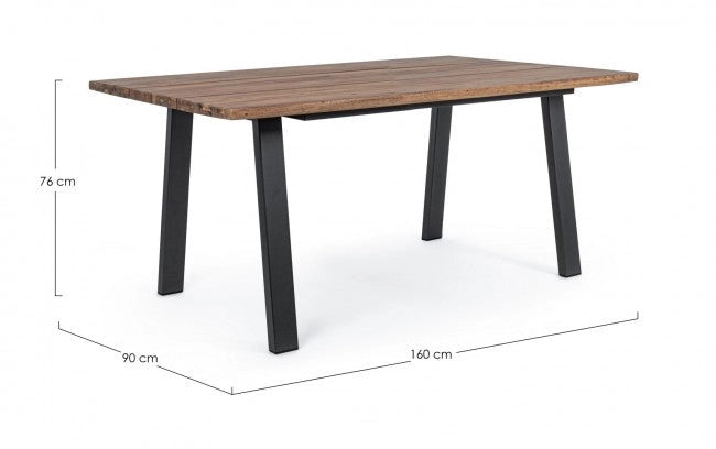 Tavolo Oslo Antracite/Naturale 160x90 cm in Legno