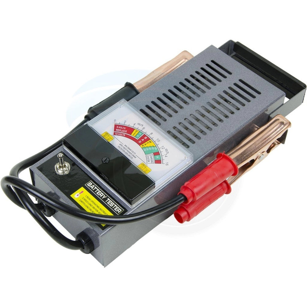 Trade Shop - Tester Portatile Per Controllo Batteria Auto Moto Da 100 Amp A 6v E 12v Con Cavi -