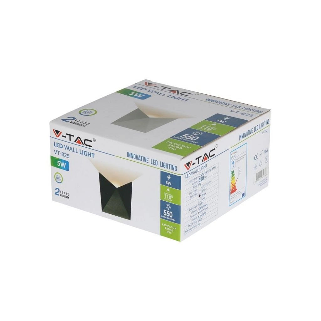 Lampada applique da muro 5W a led Wall Light Black Body Body IP65 4000K