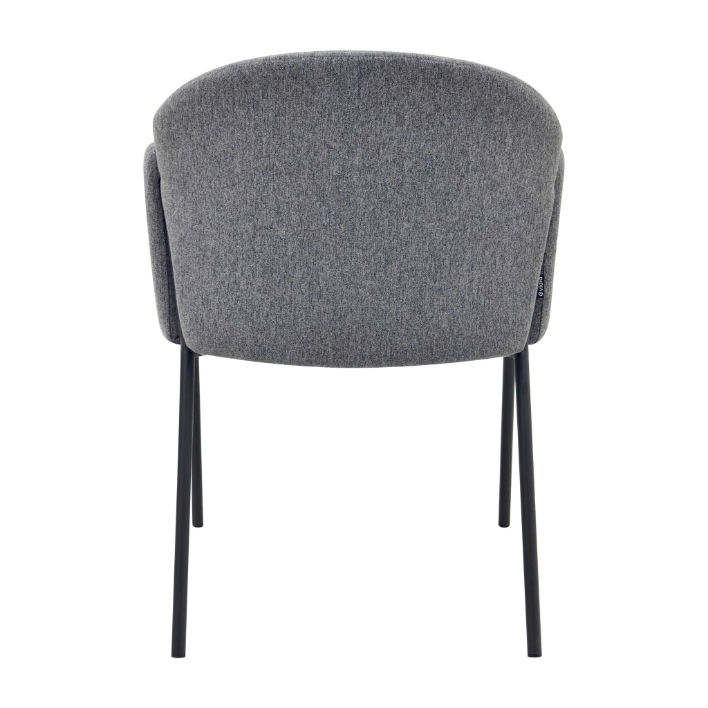 Set di 2 sedie in acciaio e tessuto grigio antracite