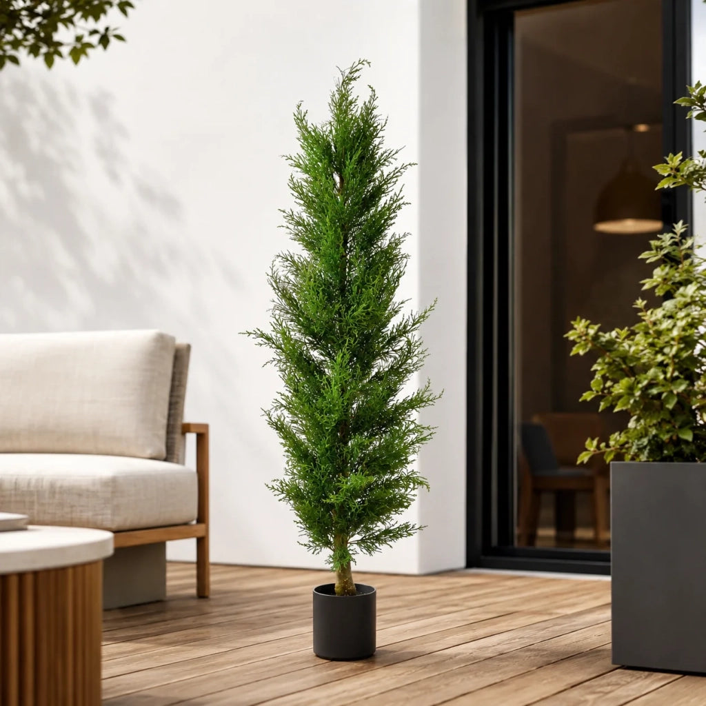 Pianta Artificiale Cipresso 150 cm con Vaso | Per Interni ed Esterni