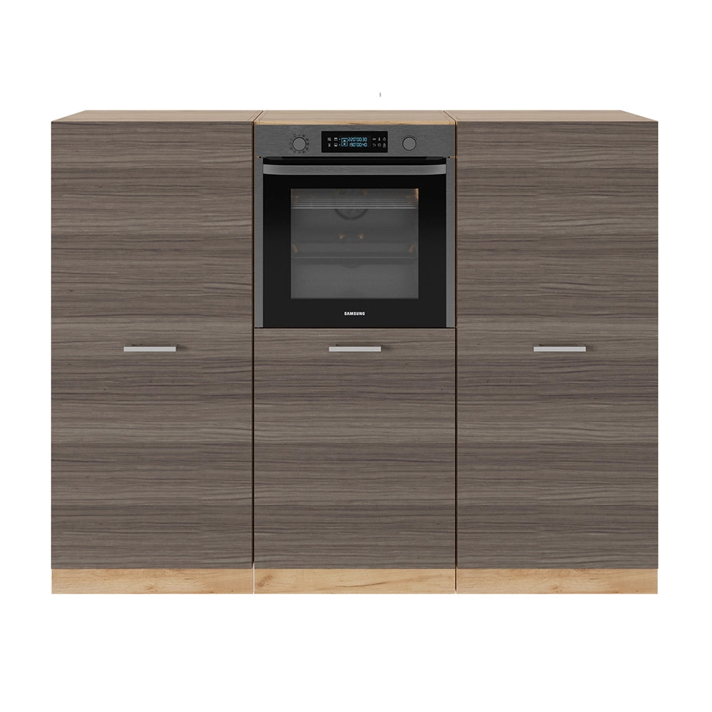 Vicco Cucine componibili piccole Grigio nobile/rovere dorato 180 cm senza piano di lavoro