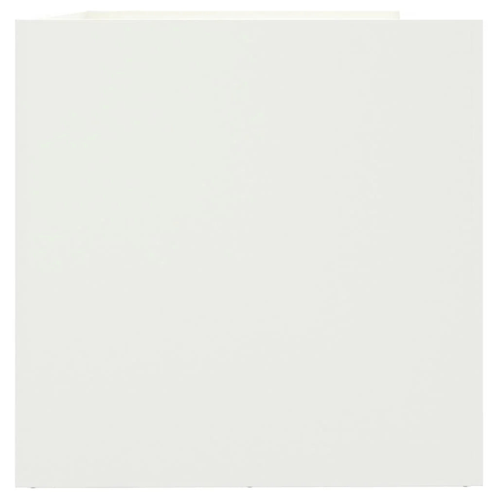 Fioriera rialzata per piante fiori terrazza giardino 62 x 47 x 46 cm acciaio bianco 02_0037757