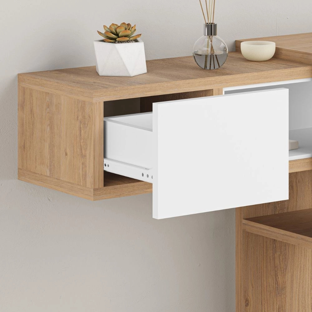 Ingresso rovere bianco con specchio 100x30x72.5