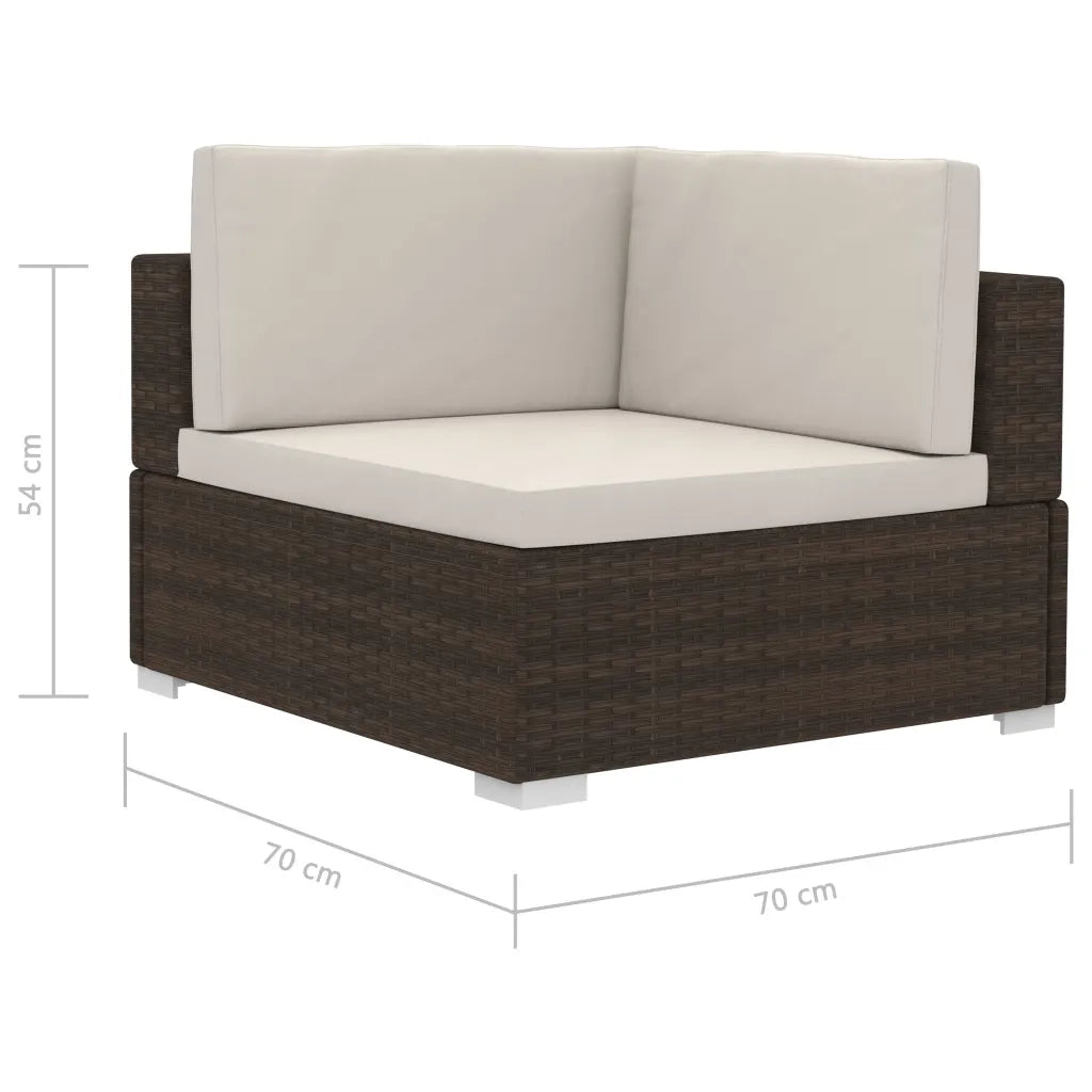 Poltrone Modulari ad Angolo con Cuscini 2 pz Polyrattan Marrone CFW8242782