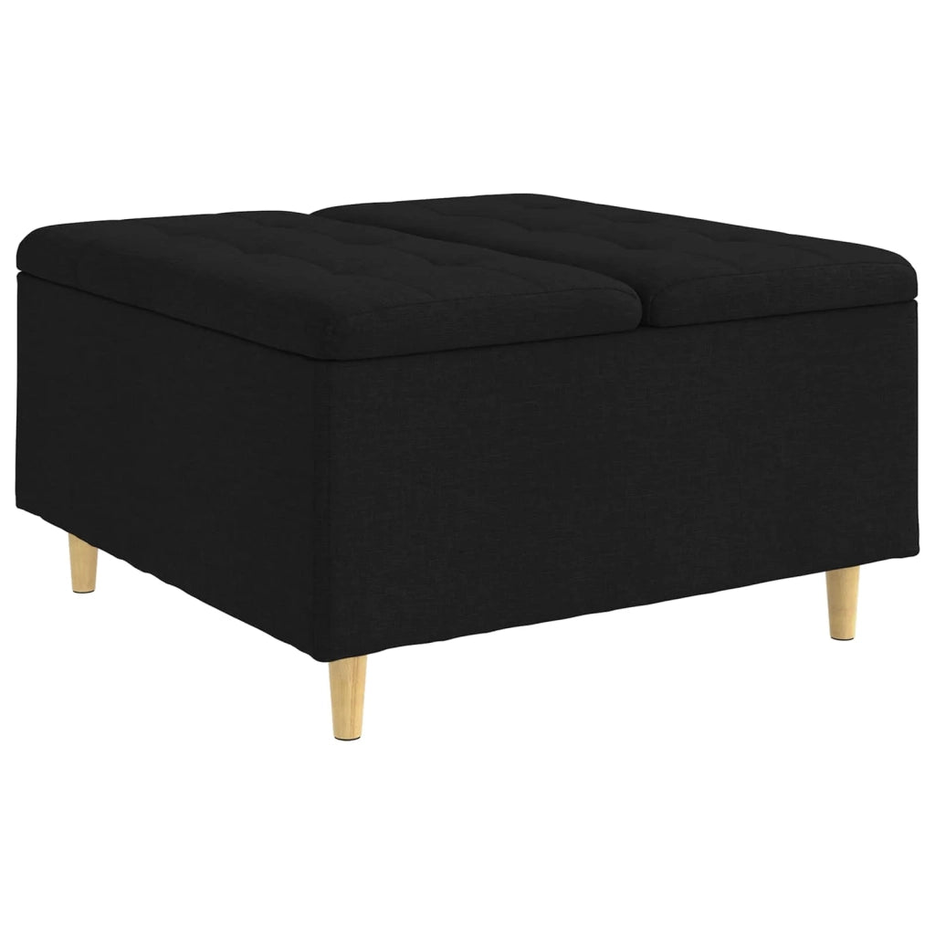 Pouf contenitore con cuscino Nero 80 x 80 x 45 cm Tessuto 876835