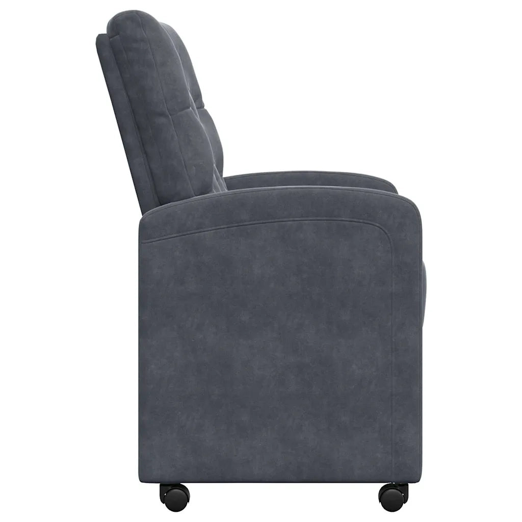 Sedie da Pranzo con Ruote 2 pcs Grigio scuro 58 x 67 x 97 cm