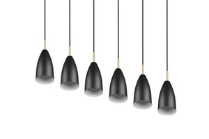 Lampada a Sospensione da Interno  E14 in Metallo Nero Opaco