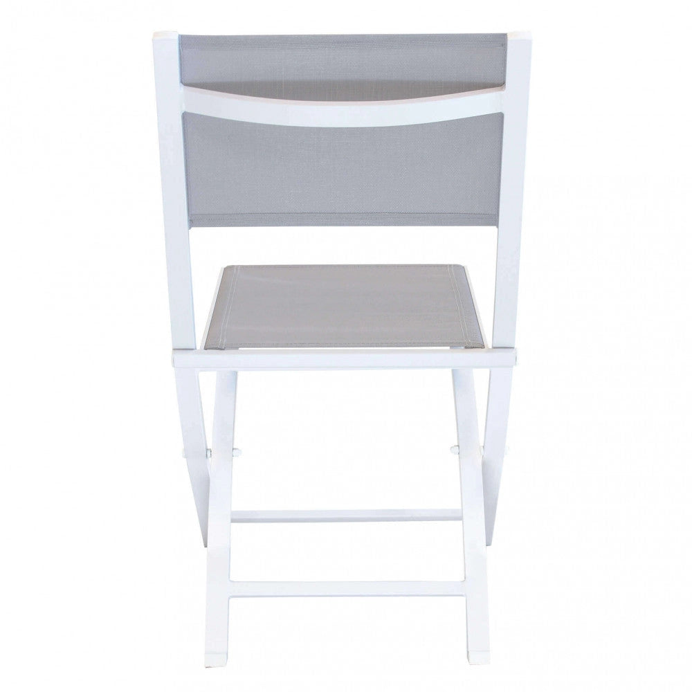 Sedia da Giardino Georgia Pieghevole 58x46x85 h cm in Textilene Bianco