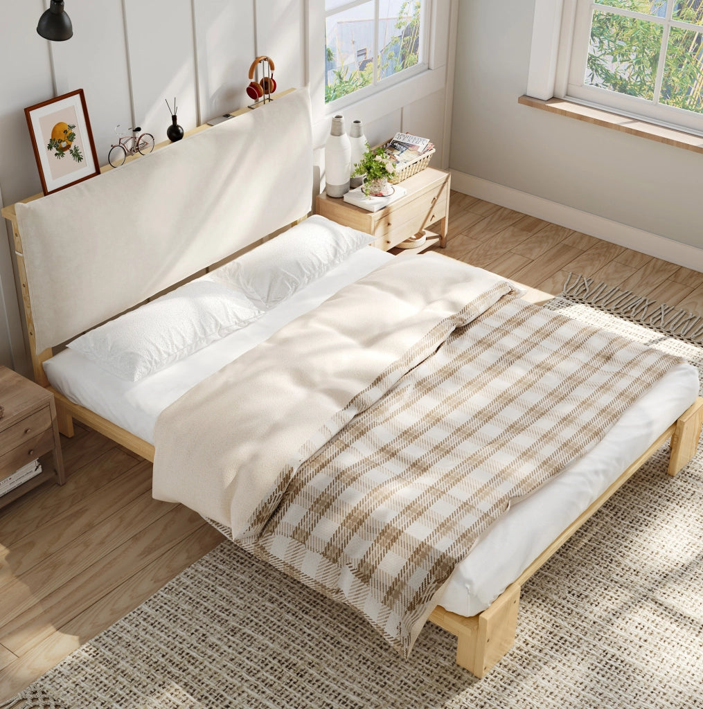 Letto imbottito singolo 140x200 con testiera comfort e struttura stabile